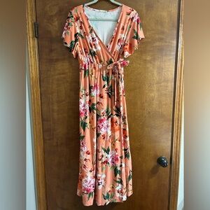 Floral Maternity Wrap Dress